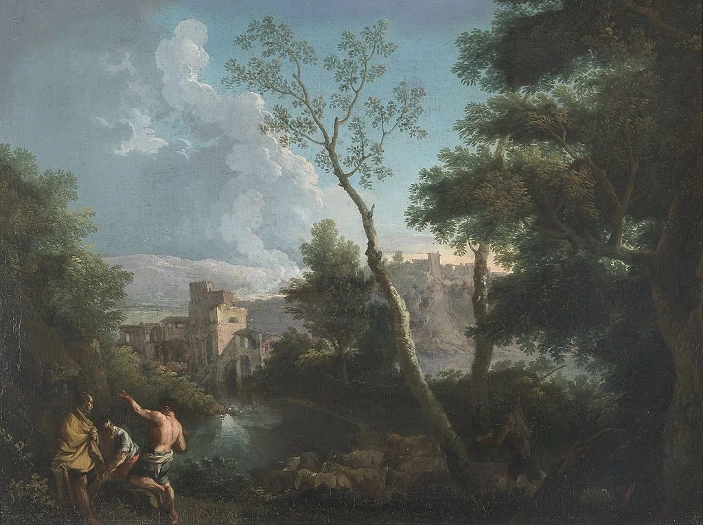 Paesaggio con pastori lungo un corso d’acqua - Collezione Mainetti (Roma)